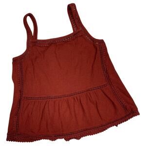 Point Sur Tank Top Earth Tone Crochet Detail Thick Strap Medium